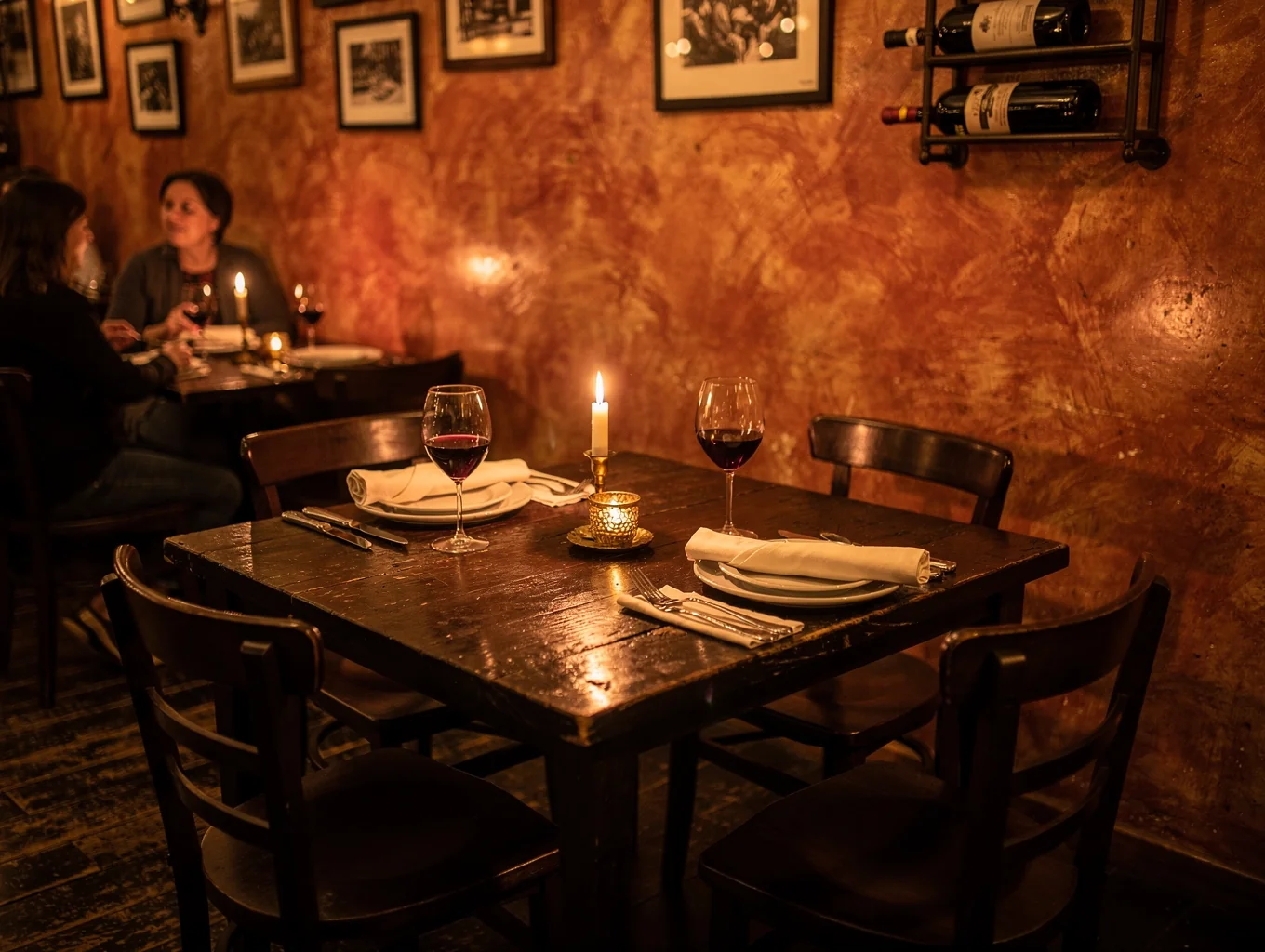 Cozy candlelit dining atmosphere at CUCINA